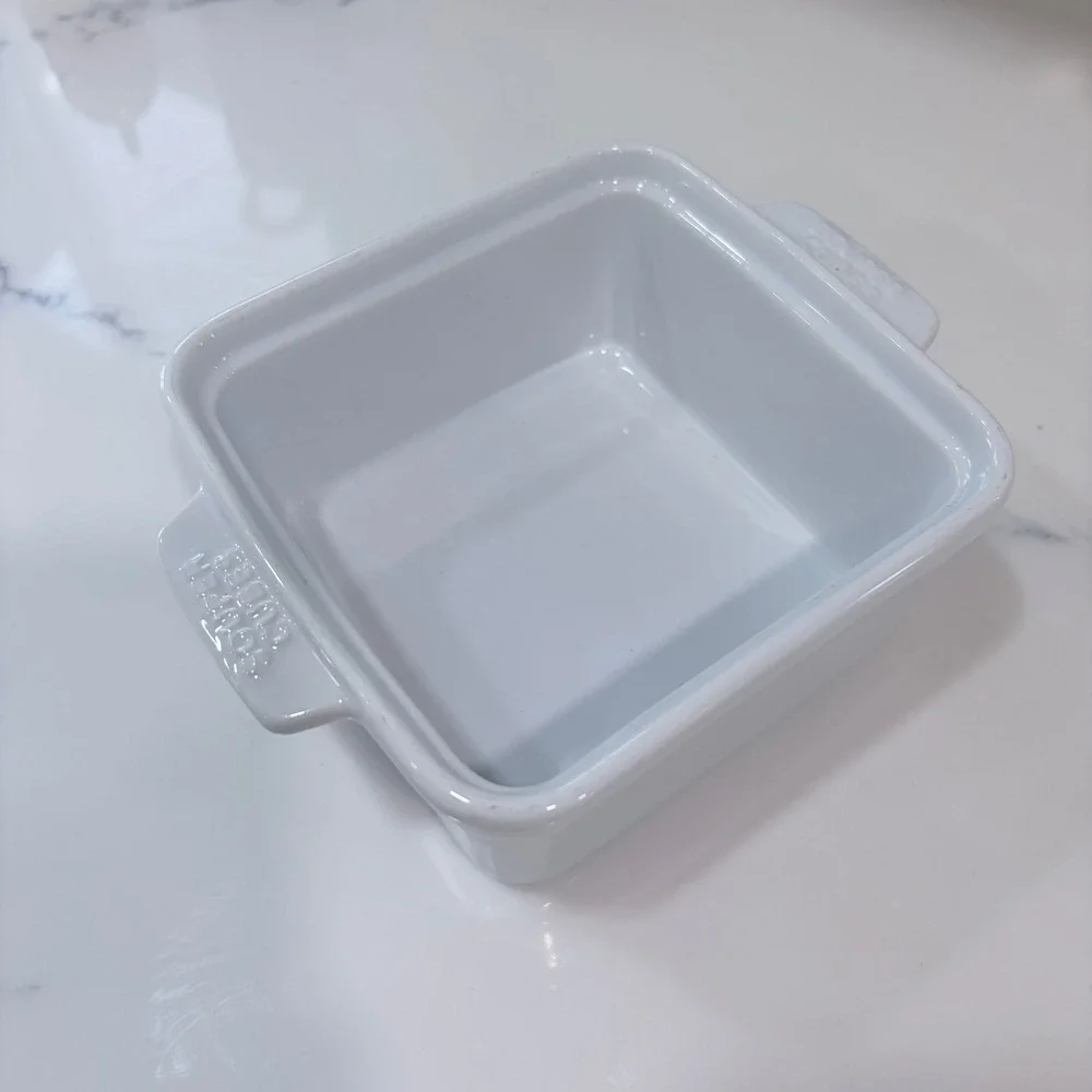Souper Cubes White Stoneware 5x5 Square Baking Dish Oven Microwave Safe no lid